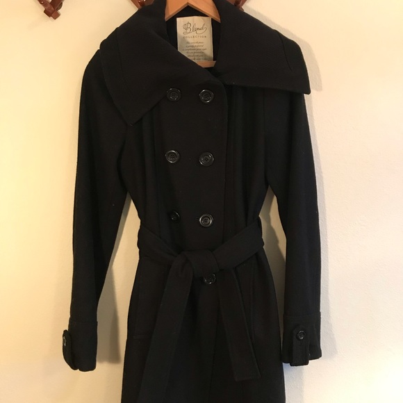 Black peacoat, oversized collar - Picture 1 of 7